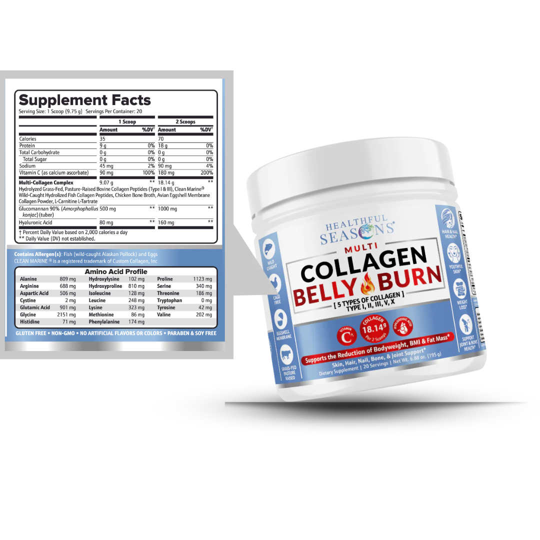 Collagen Belly Burn - Multi Collagen Powder Supplement Facts