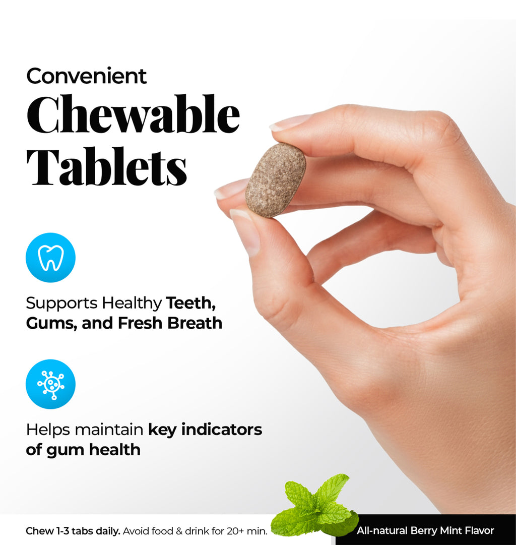 DentaPro Oral Probiotic - Fresh Breath & Gum Support - 30 Chewable Tablets