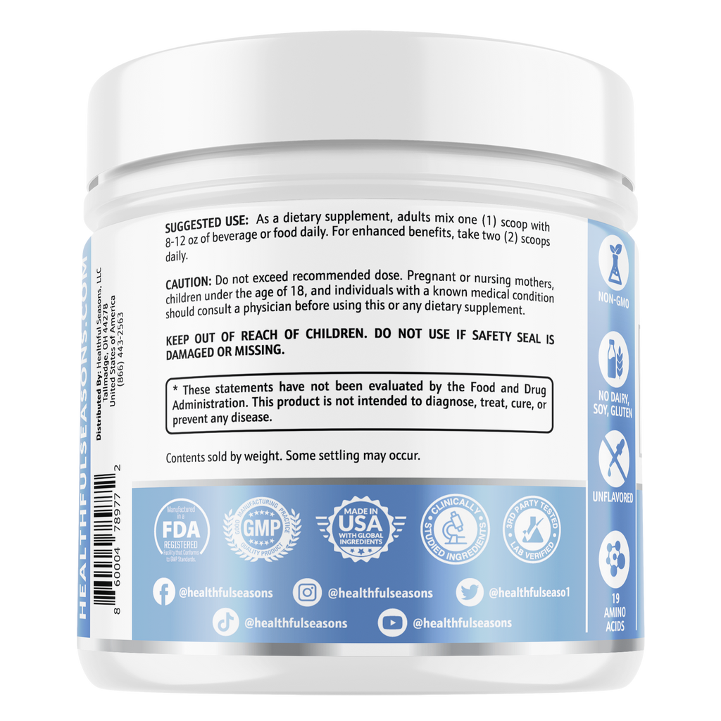 Multi Collagen Peptides Powder Types I & III - Bovine & Marine + L-Carnitine - 30 Servings