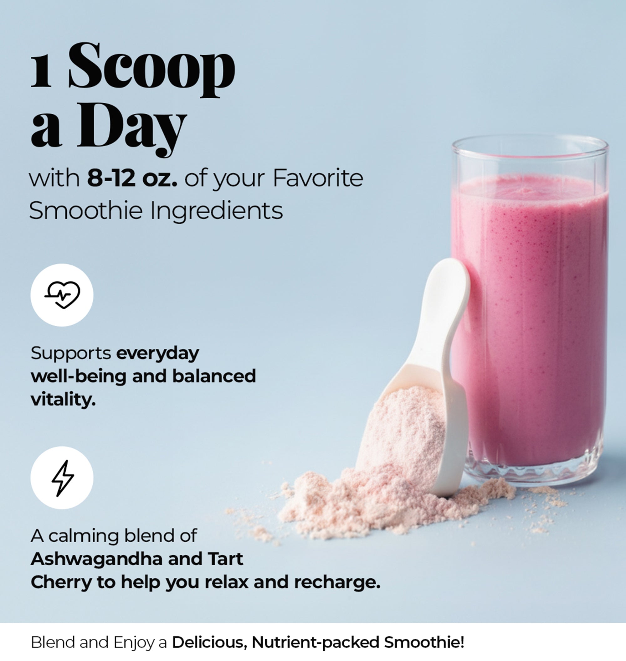 Winter Cherry – Ashwagandha & Tart Cherry Smoothie Enhancer – Supports Wellness – 30 Servings