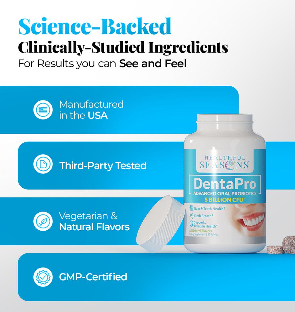 DentaPro Oral Probiotic - Fresh Breath & Gum Support - 30 Chewable Tablets