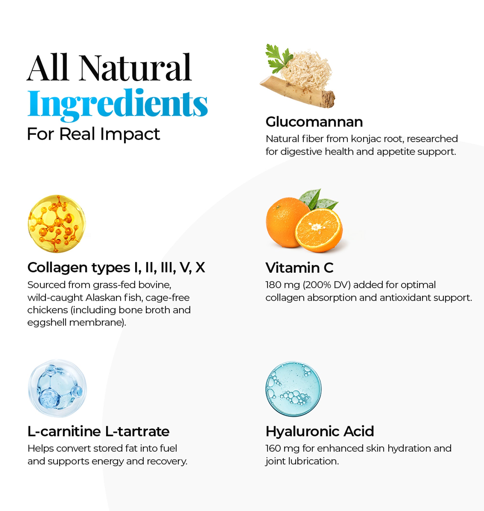 Collagen Belly Burn – Multi Collagen Powder + Vitamin C & Hyaluronic Acid – Metabolism, Skin & Joint Support – 20 Servings