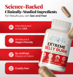 Extreme Belly Burn – Natural Supplement with Garcinia Cambogia, African Mango, Green Tea & Apple Cider Vinegar – 60 Capsules