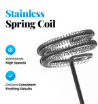 Electric Milk Frother – Handheld Mixer by WhiskFit – For Coffee & Matcha – Stainless Steel Coil – Batteries Included