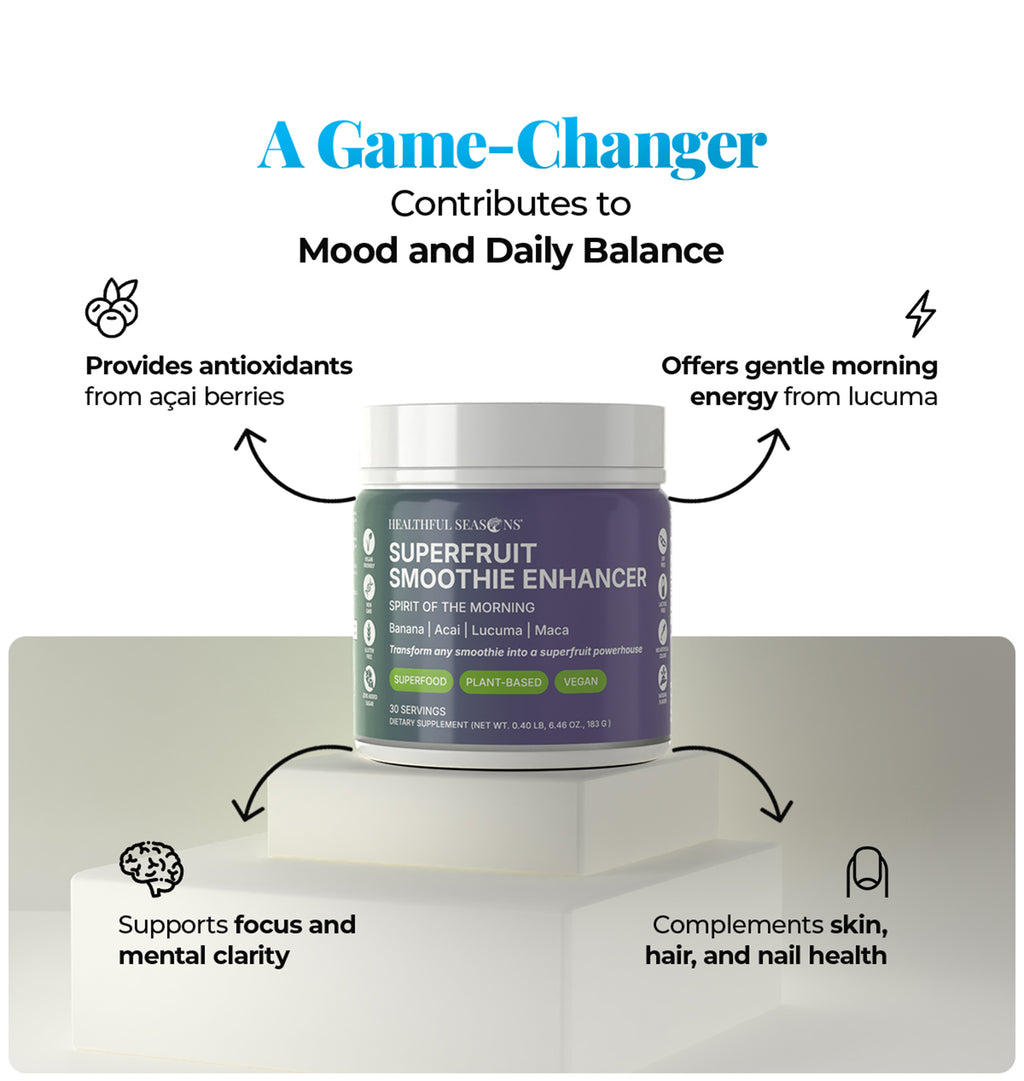 Spirit of the Morning – Antioxidant-Rich Smoothie Enhancer with Acai, Lucuma, Maca & Banana – 30 Servings