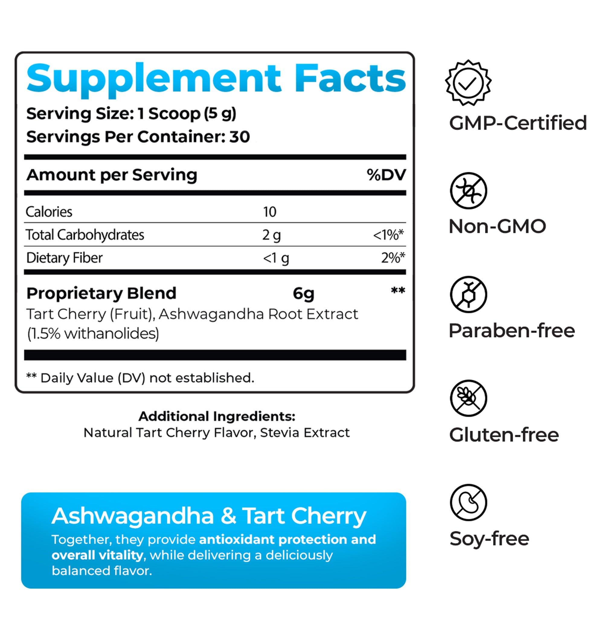 Winter Cherry – Ashwagandha & Tart Cherry Smoothie Enhancer – Supports Wellness – 30 Servings