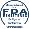 FDA-registered facility certification badge