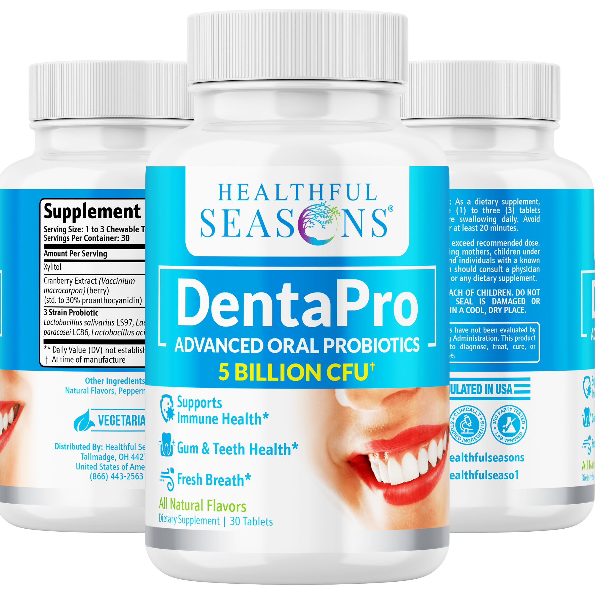 DentaPro Oral Probiotic - Fresh Breath & Gum Support - 30 Chewable Tablets