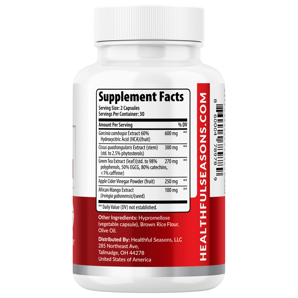 Extreme Belly Burn Capsules – Natural Metabolism & Appetite Support – Garcinia Cambogia, Green Tea, Apple Cider Vinegar – 60 Capsules