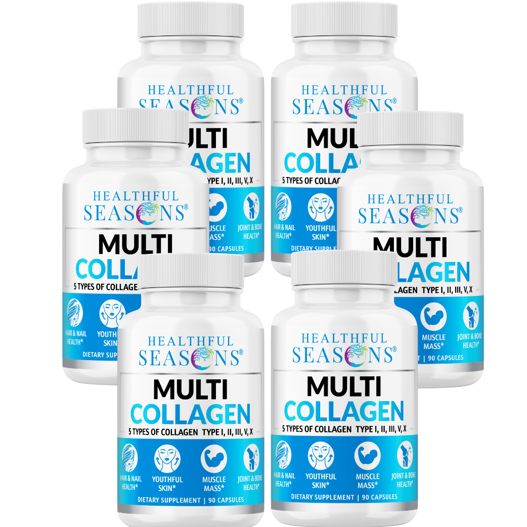 Multi Collagen Capsules – Types I, II, III, V & X – Hair, Skin, Nail & Joint Support – 90 Capsules