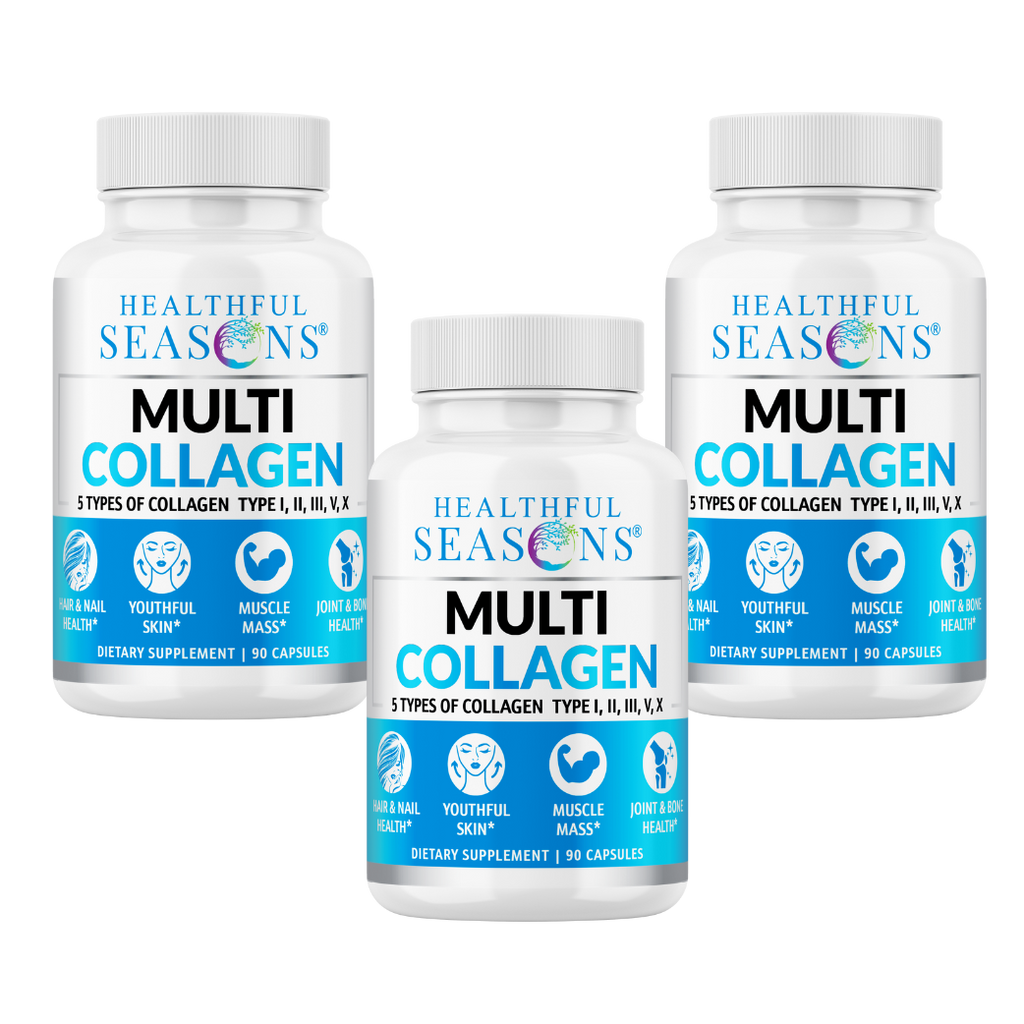 Multi Collagen Capsules – Types I, II, III, V & X – Hair, Skin, Nail & Joint Support – 90 Capsules