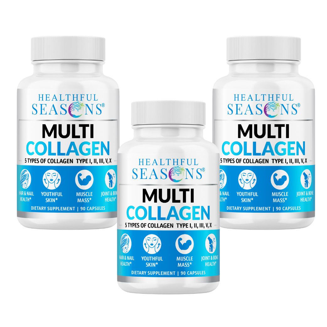 Multi Collagen Capsules – Types I, II, III, V & X – Hair, Skin, Nail & Joint Support – 90 Capsules