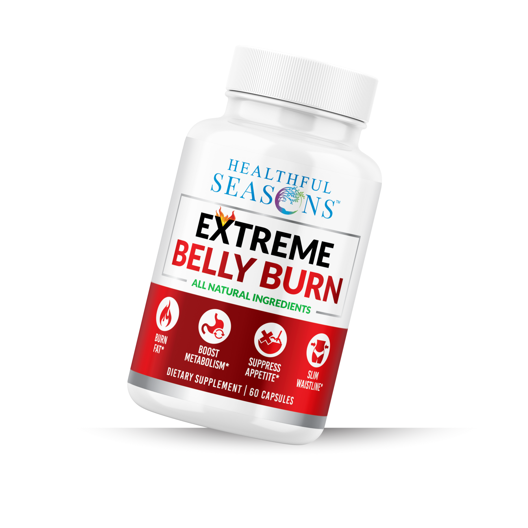 Extreme Belly Burn Capsules – Natural Metabolism & Appetite Support – Garcinia Cambogia, Green Tea, Apple Cider Vinegar – 60 Capsules