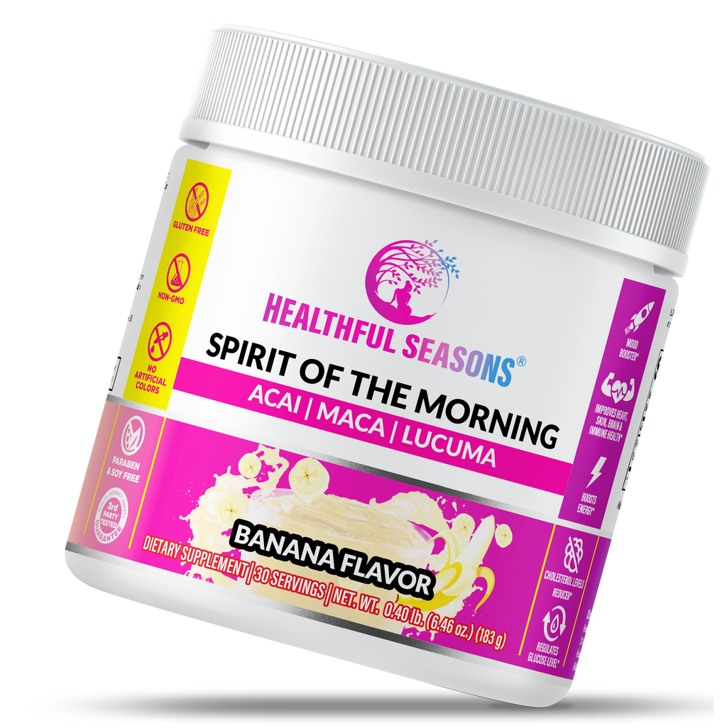 Spirit of the Morning – Antioxidant-Rich Smoothie Enhancer with Acai, Lucuma, Maca & Banana – 30 Servings