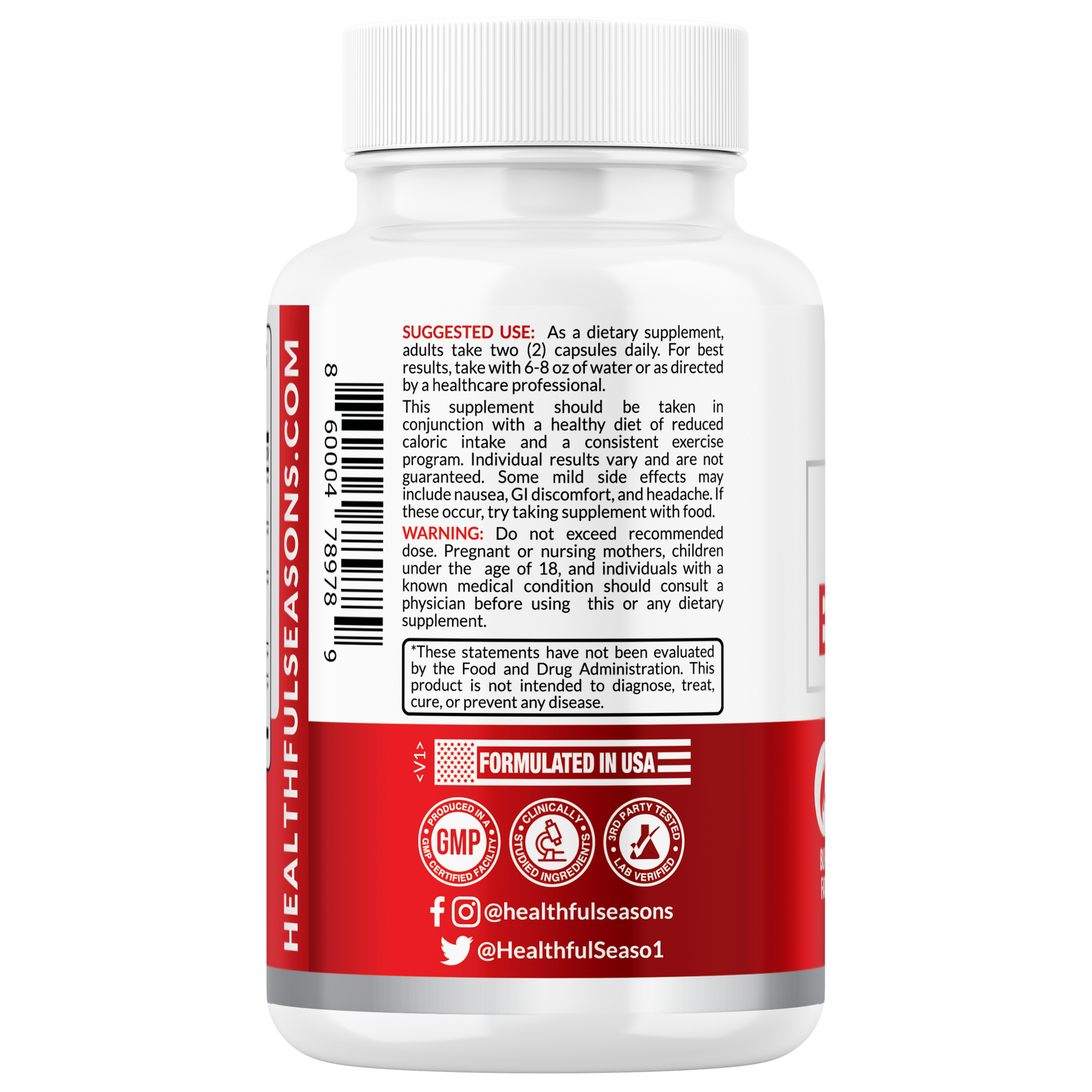 Extreme Belly Burn Capsules – Natural Metabolism & Appetite Support – Garcinia Cambogia, Green Tea, Apple Cider Vinegar – 60 Capsules